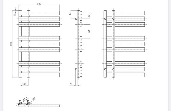 Дизайнерська сушарка для рушників Grasse 9/820 білий матовий Дизайнерська сушарка для рушників Grasse 9/820 білий матовий