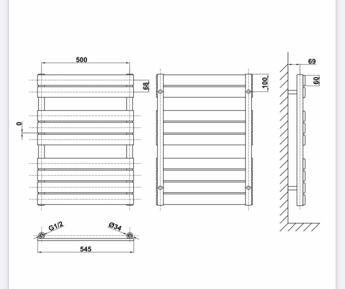 Дизайнерська сушарка для рушників Vence 9/748 сіра матова Дизайнерська сушарка для рушників Vence 9/748 сіра матова