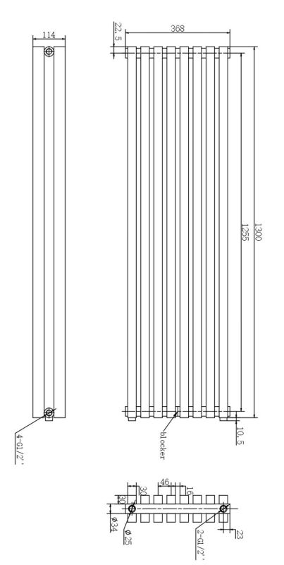 Вертикальный дизайнерский радиатор отопления ARTTIDESIGN Ancona II 8/1300/368 чорний матовый Вертикальный дизайнерский радиатор отопления ARTTIDESIGN Ancona II 8/1300/368 чорний матовый