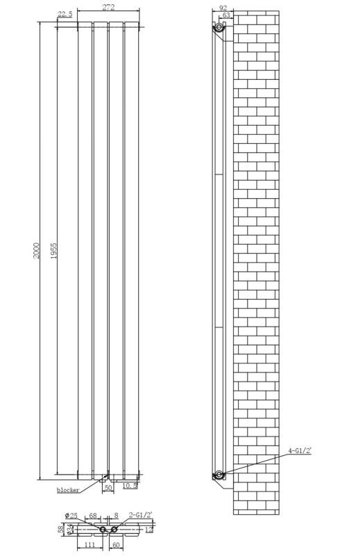 Дизайнерський вертикальний радіатор опалення ARTTIDESIGN Livorno II 4/2000/272/50 білий матовий. Дизайнерський вертикальний радіатор опалення ARTTIDESIGN Livorno II 4/2000/272/50 білий матовий.
