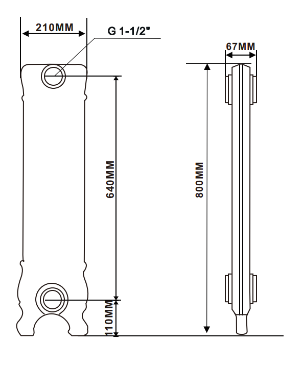 Чавун ретро радіатор Verona Warm Well - 1секц Чавун ретро радіатор Verona Warm Well - 1секц
