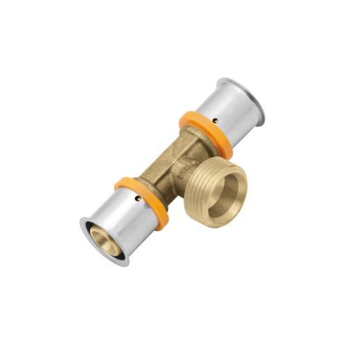 Трійник латунний Press з прес-кільцем із зовнішнім різьбленням 25xG1"x25 KAN-therm Трійник латунний Press з прес-кільцем із зовнішнім різьбленням 25xG1"x25 KAN-therm