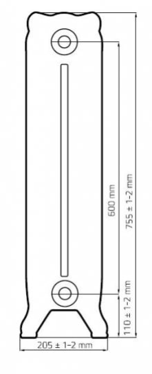 Чавун ретро радіатор Retrox 600 Warm Well - 1секц Чавун ретро радіатор Retrox 600 Warm Well - 1секц