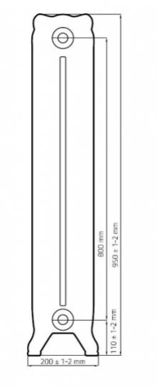 Чавун ретро радіатор Retrox 800 Warm Well - 1секц Чавун ретро радіатор Retrox 800 Warm Well - 1секц