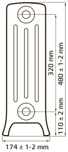 Чавун ретро радіатор Classic 300 Warm Well - 1секц Чавун ретро радіатор Classic 300 Warm Well - 1секц