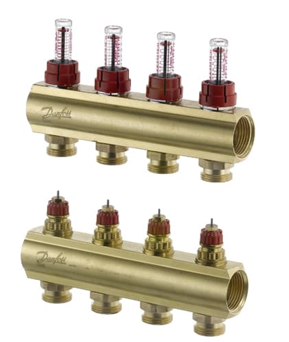 Колектор Danfoss FHF 4+4 з ротаметрами (088U0524) Колектор Danfoss FHF 4+4 з ротаметрами (088U0524)