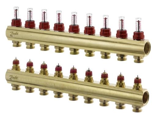 Колектор Danfoss FHF 9+9 з ротаметрами (088U0529) Колектор Danfoss FHF 9+9 з ротаметрами (088U0529)