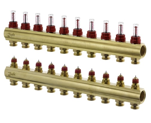Колектор Danfoss FHF 10+10 з ротаметрами (088U0530) Колектор Danfoss FHF 10+10 з ротаметрами (088U0530)
