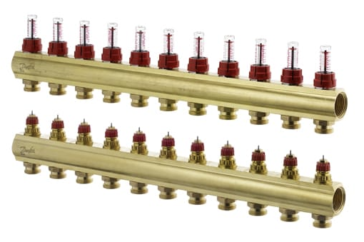 Колектор Danfoss FHF 11+11 з ротаметрами (088U0531) Колектор Danfoss FHF 11+11 з ротаметрами (088U0531)