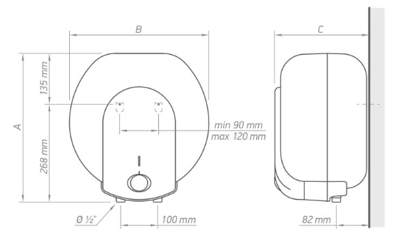 Бойлер Tesy Compact 10 (над раковиною)