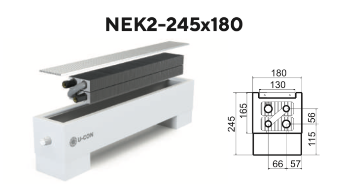 Конвектор підлога U-CON NEK2-245x180 Природня конвекц  Конвектор підлога U-CON NEK2-245x180 Природня конвекц