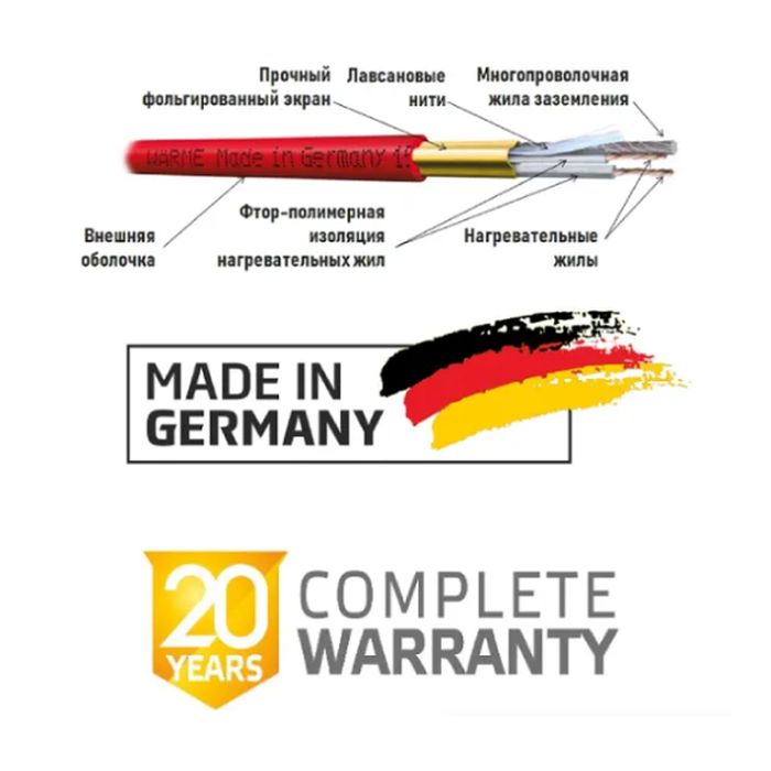 Warme Twin mat, комплект 2,5 м2, 375 Вт, двожильний нагрівальний мат Warme Twin mat, комплект 2,5 м2, 375 Вт, двожильний нагрівальний мат